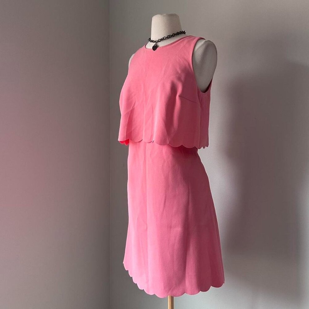 Pink preppy scalloped edge dress by LOFT - Picture 4 of 7